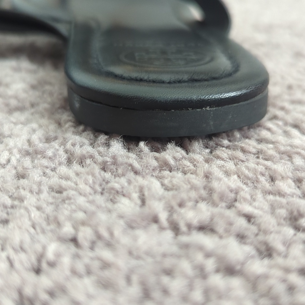 Tory Burch Black Sandals with Gold Buckle - Picture 5 of 5